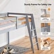 preview thumbnail 48 of 57, Espresso Wood Junior Loft Bed with Stairs for Adults, Kids and Young Teens
