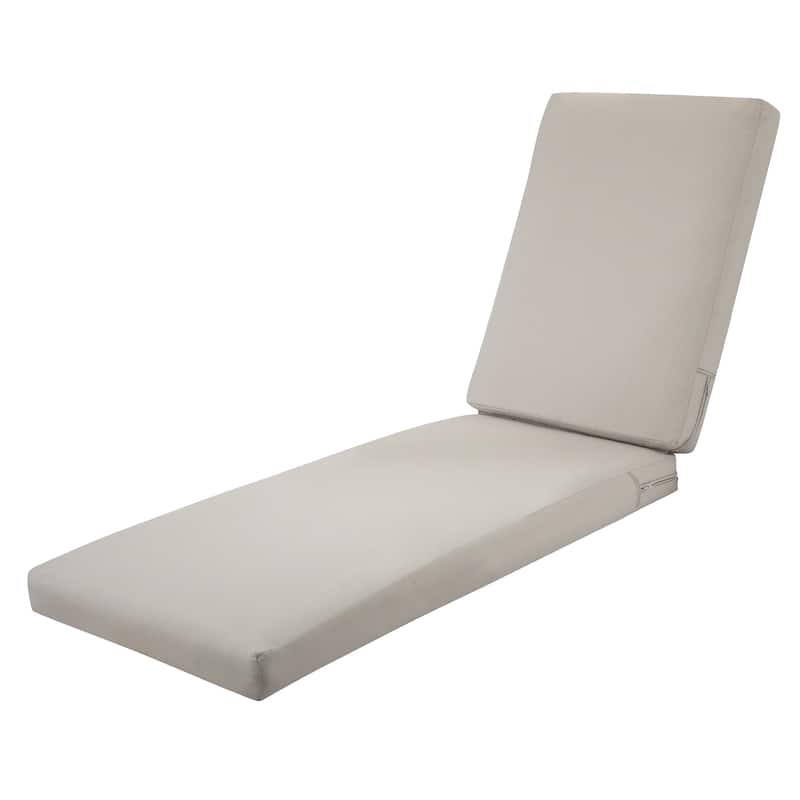Classic Accessories Ravenna Water-resistant Chaise Lounge Cushion - Mushroom
