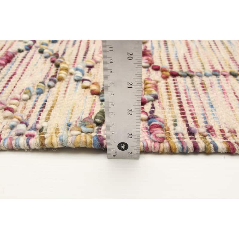 ECARPETGALLERY Braid weave Sienna Cream Wool Rug - 5'2 x 8'0