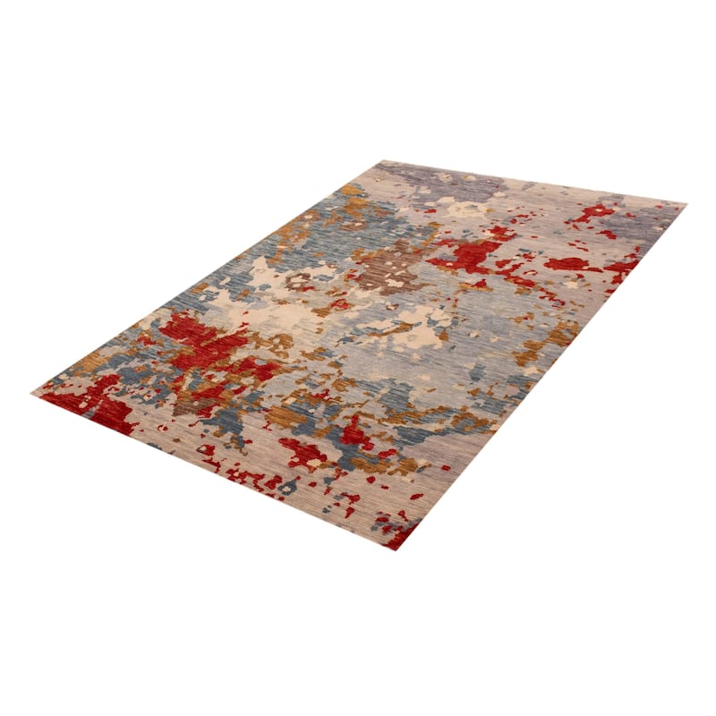 ECARPETGALLERY Hand-knotted Mystique Multi Color Wool Rug - 6' 7" x 10'