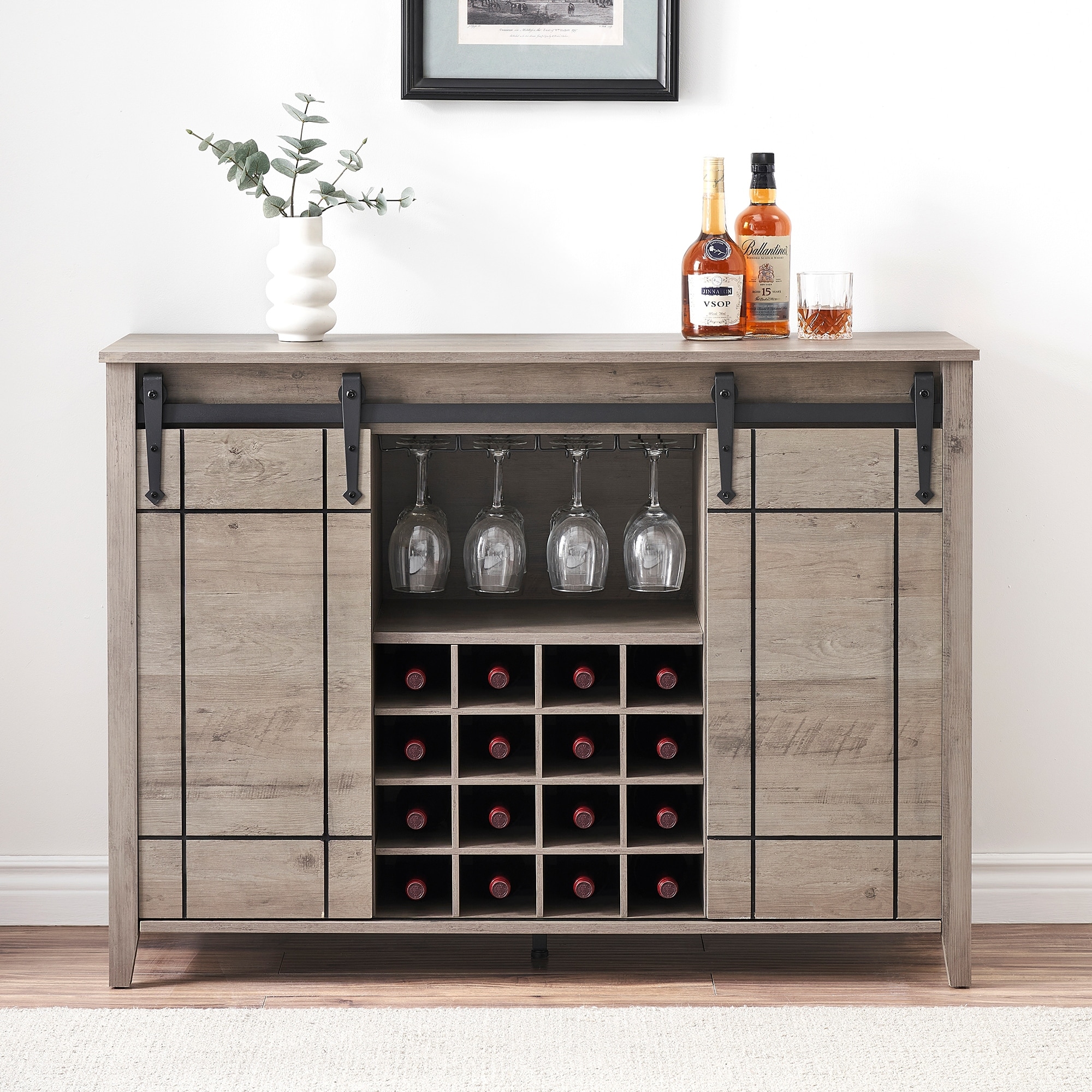 Barn door wine rack cheap