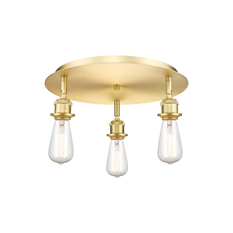 Innovations Lighting Ballston - 3 Light 12" Flush Mount - Satin Gold