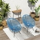 preview thumbnail 28 of 47, Corvus Sarcelles Acapulco Modern Wicker Bistro Chairs(Set of 2)