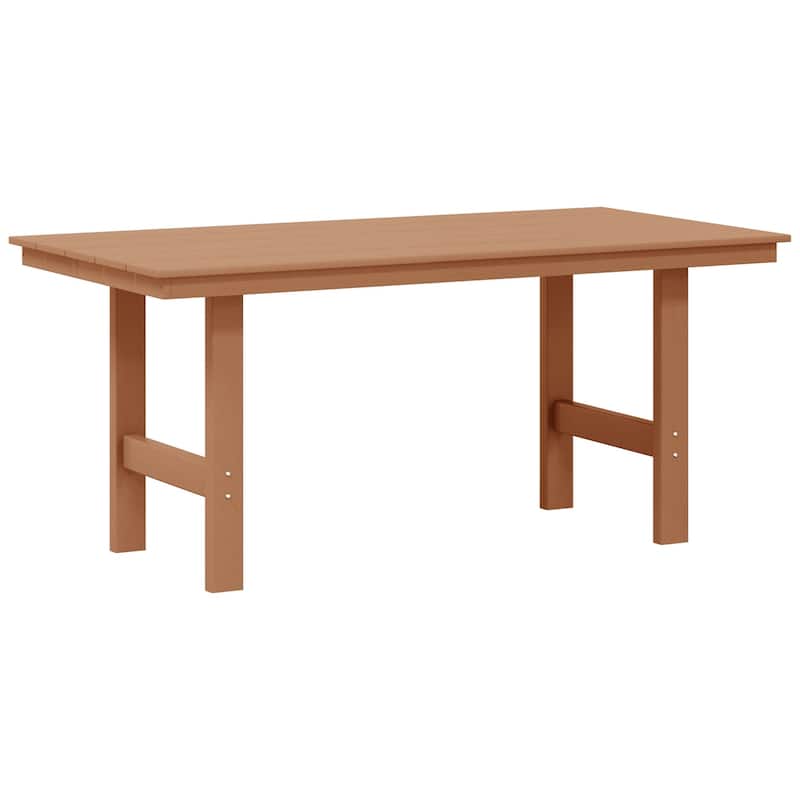 Polytrends Shoreside 66 Inch By 34 Inch Rectangular Patio Dining Table - Teak
