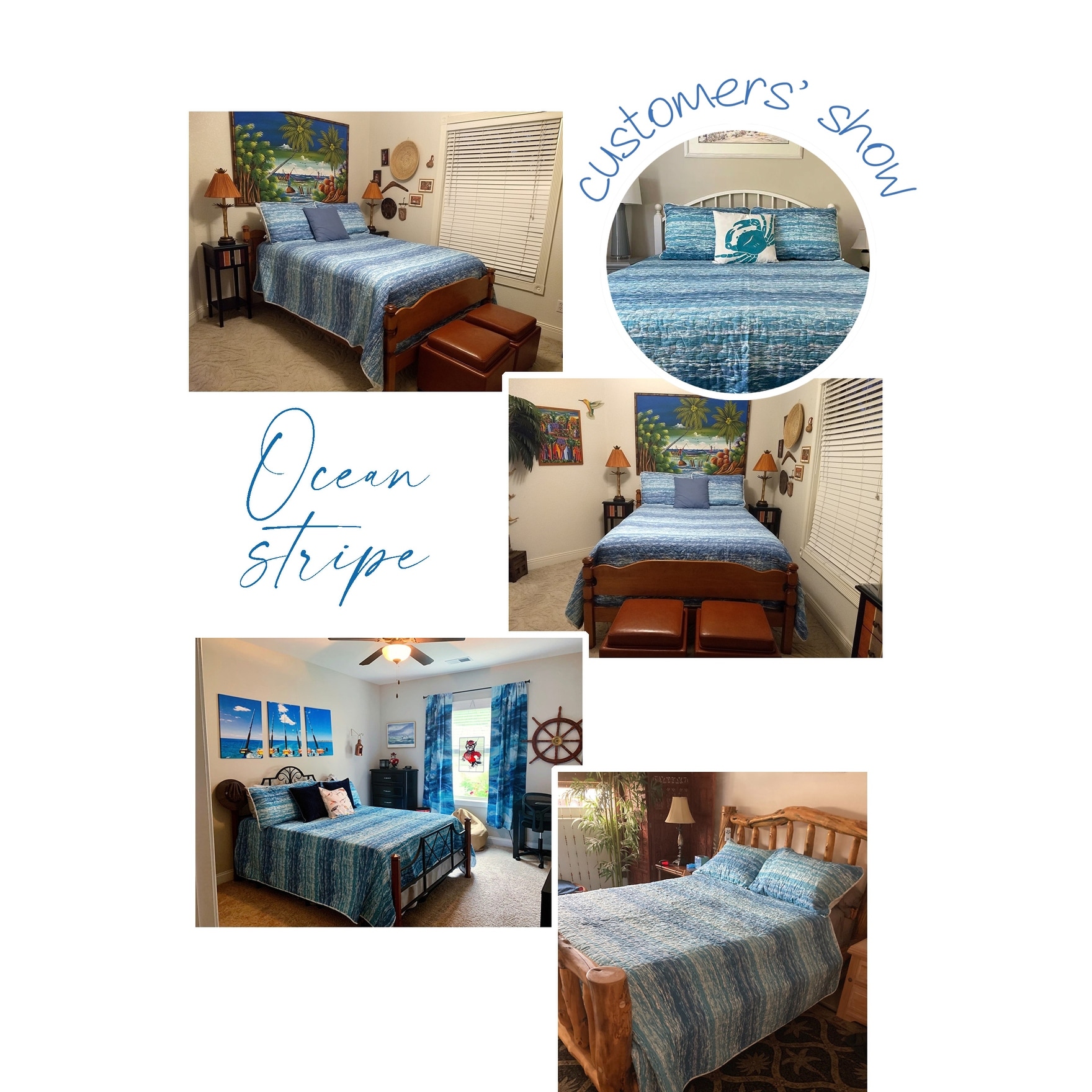 Coastal Stripes Soft Cotton Reversible Quilt Set - Picture 13 of 15