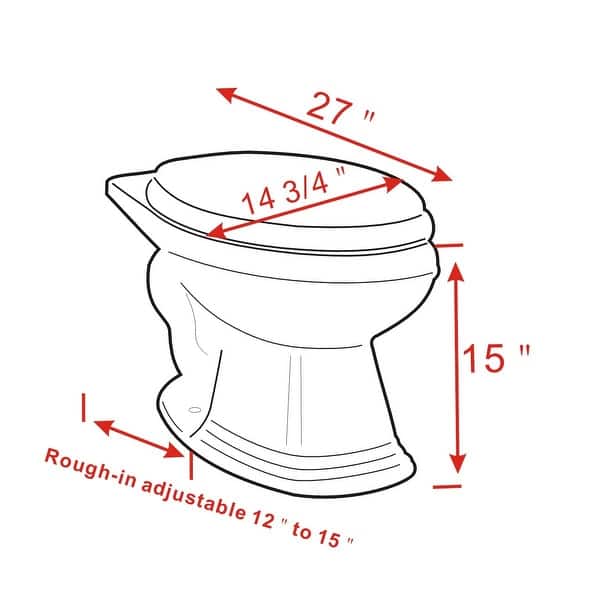 Elongated Bathroom Toilet Bowl White Vitreous China for High-tank Toilets Renovators Supply