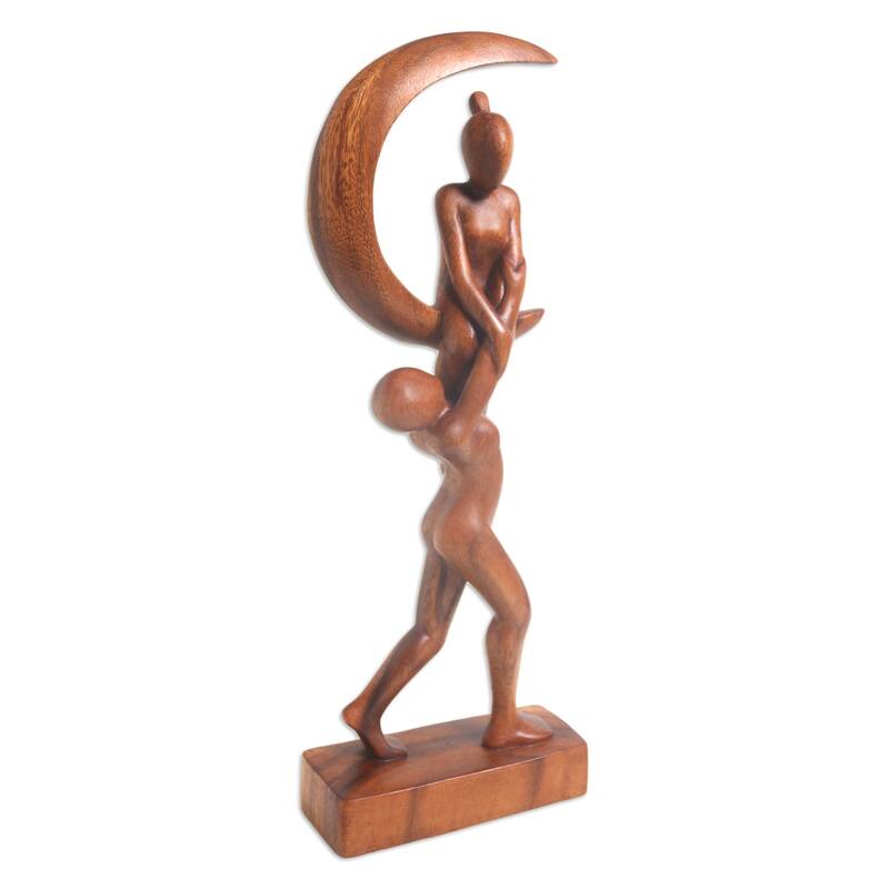 Novica Handmade Fly Me To The Moon Wood Sculpture