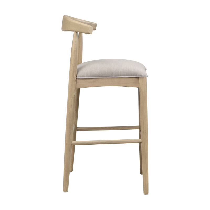 Bar Stool In Pebble Fabric (Set of 2)