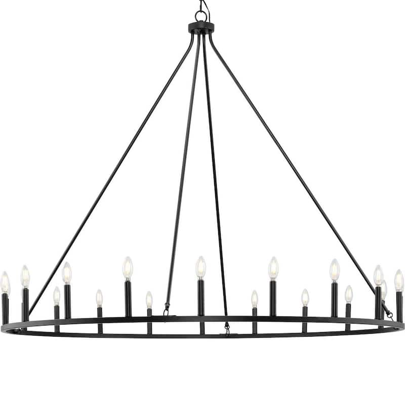 Progress Lighting P400399 Gilliam 20 Light 62" Wide Taper Candle Ring - Matte Black