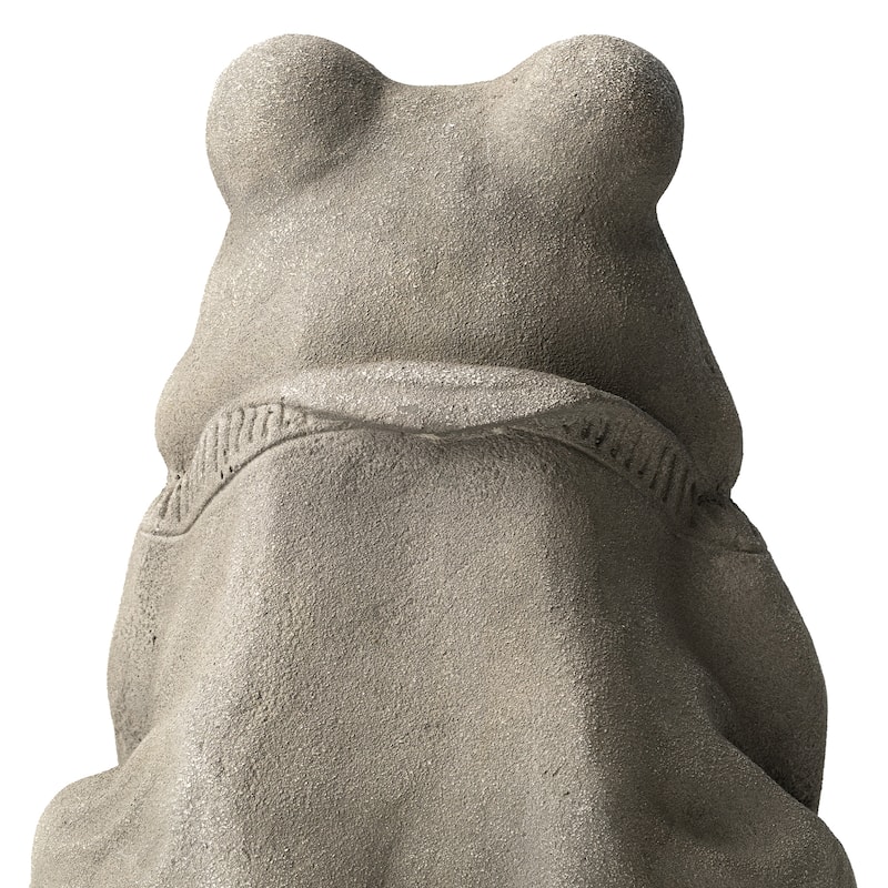 Glitzhome 16.75"H MGO Faux Concrete Zen-Style Frog Garden Statue Spring Gifts