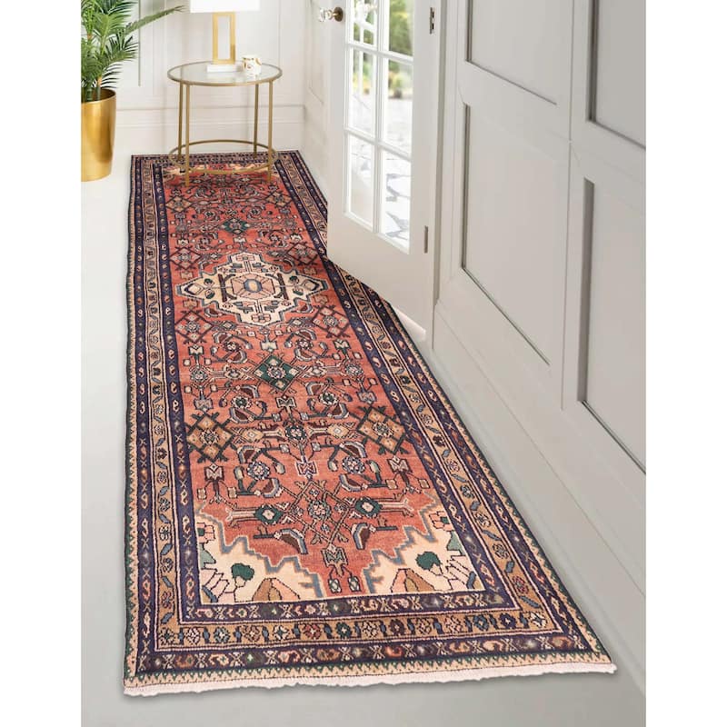 ECARPETGALLERY Hand-knotted Andelz Dark Copper Wool Rug - 3'4 x 9'8