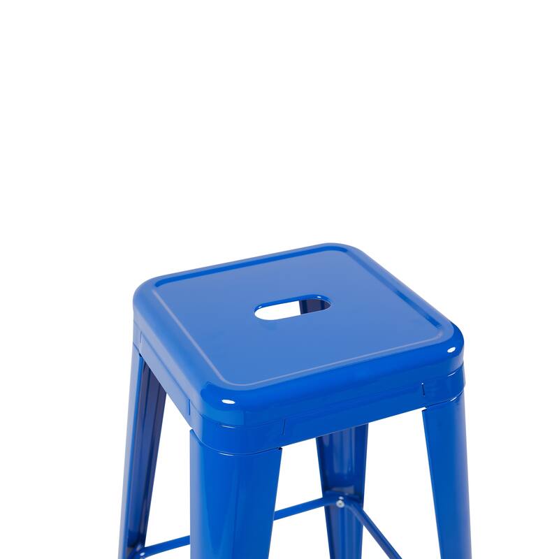 AC Pacific 24 Inch Industrial Stackable Metal Counter Stools Set of 4