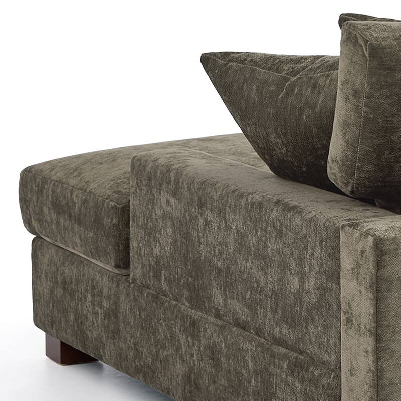 Oversized Modern Chenille L-shape Modular Sectional Sofa with Chaise