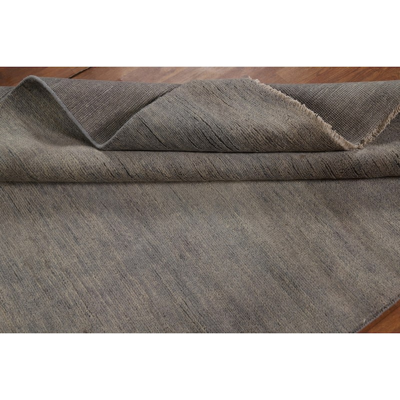 Gray Modern Gabbeh Oriental Area Rug Handmade Wool Carpet - 4'10" x 6'5"