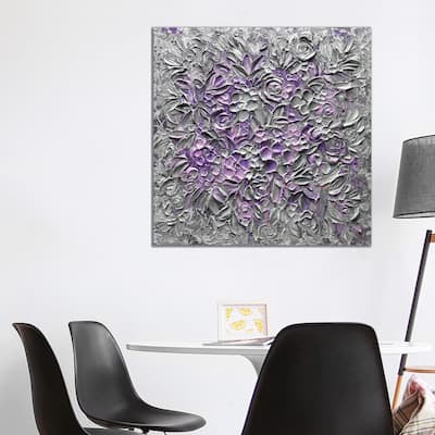 iCanvas "Cotton Candy Florals - Purple Gray" by Nada Khatib Canvas Print