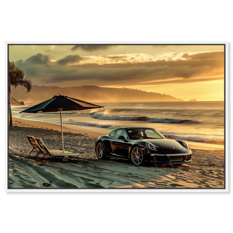 Lovely Sunset Beach Drive Canvas by Art Remedy - White - 36" x 24"