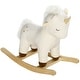 preview thumbnail 10 of 8, Rocking Horse, Plush Ride on Unicorn with Realistic Sound, Wooden Base, Toddler Rocking Horse for 2-4 Years, White