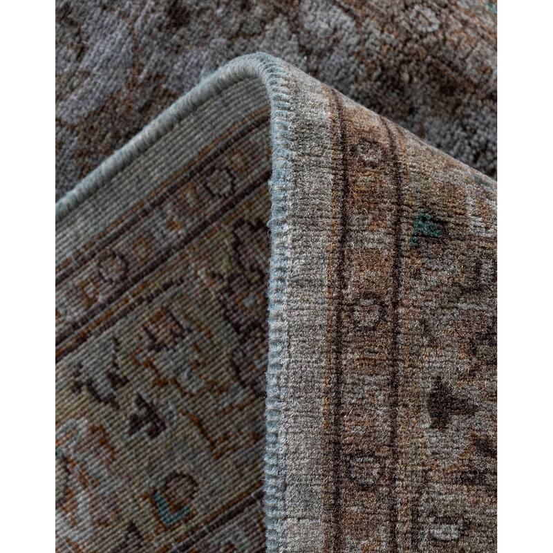 Fine Vibrance One-of-a-Kind Hand-Knotted Runner Rug - Gray, 2' 7" x 10' 7" - 2' 7" x 10' 7"