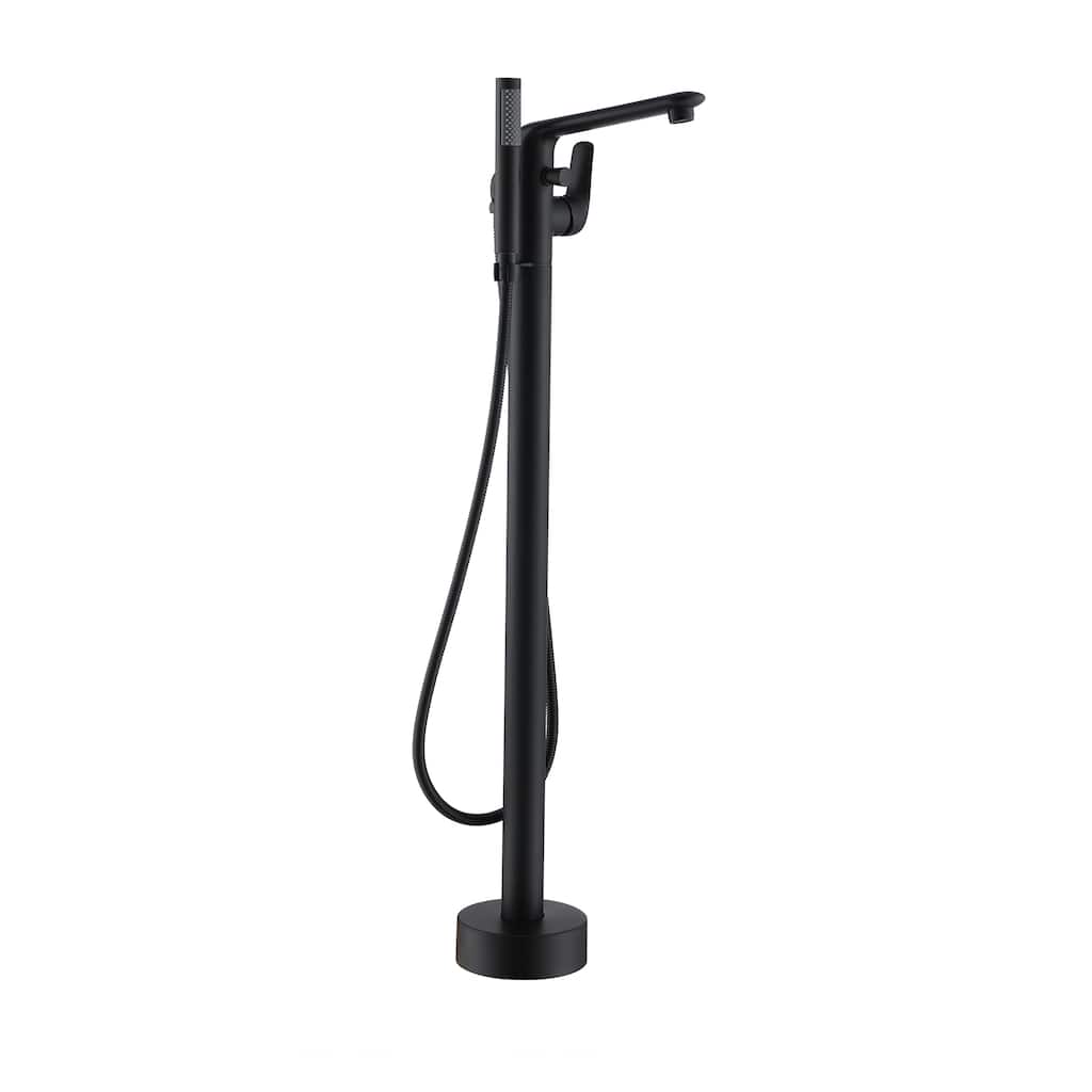 CASAINC Single-Handle Freestanding Floor-Mount Roman Tub Faucet with Handheld Shower