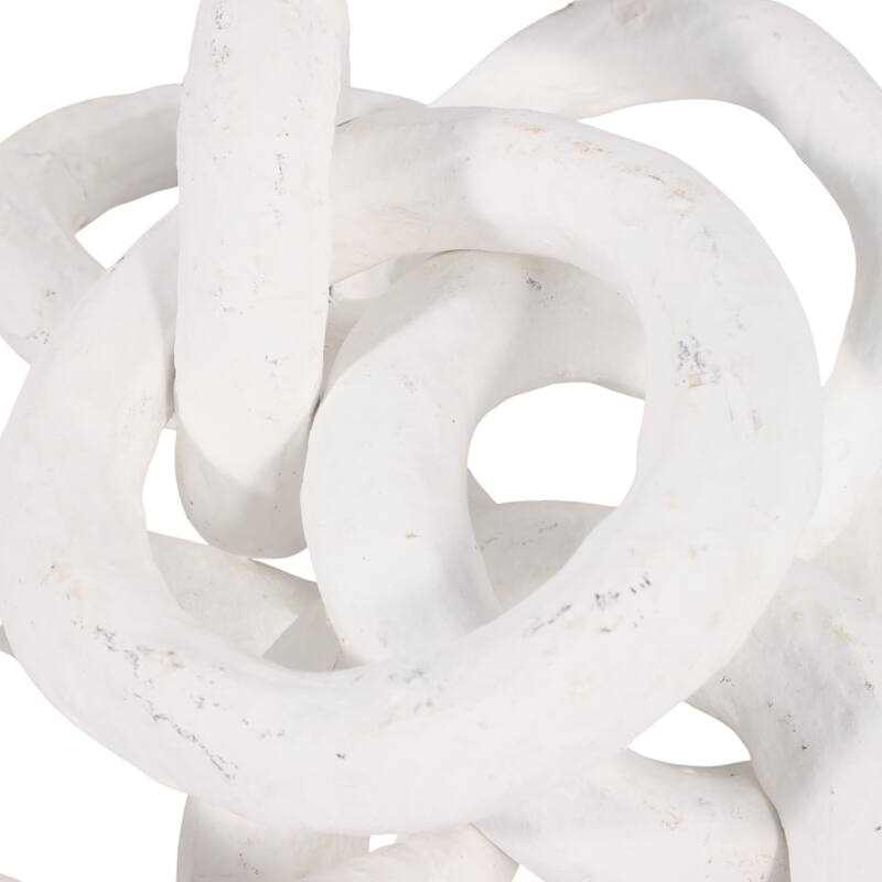 Metal Object Linked Rings Sculpture Interlocking Circular Chain Design