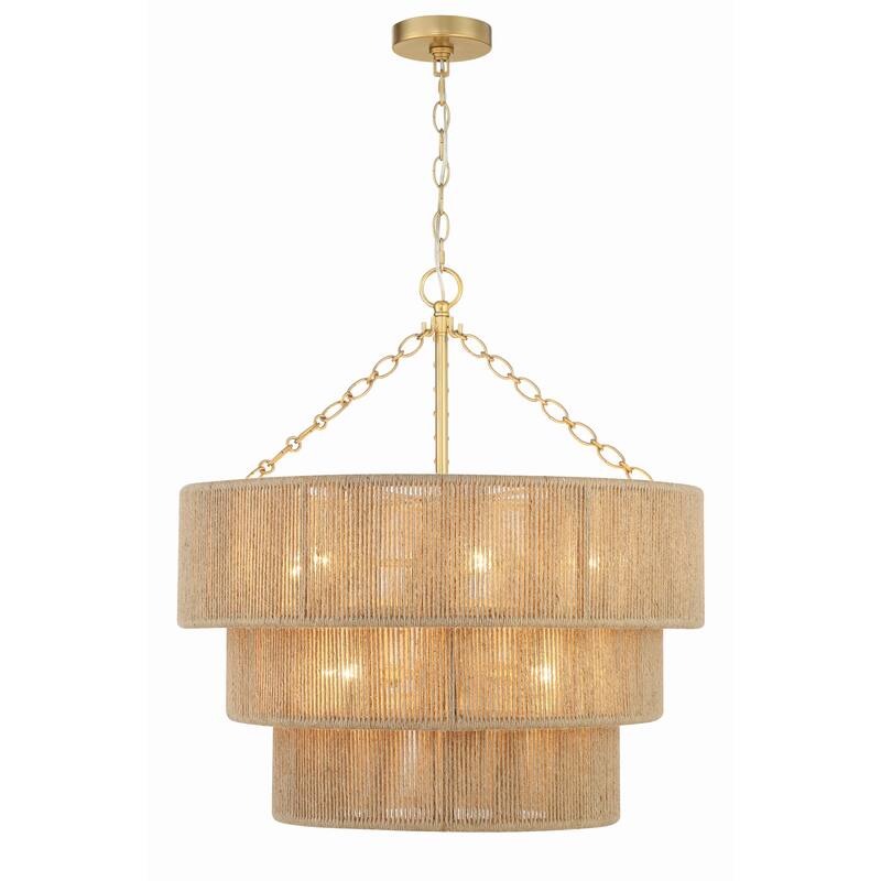 Shyla 10 Light Soft Gold Chandelier - 24"W x 25.5"H x 24"D