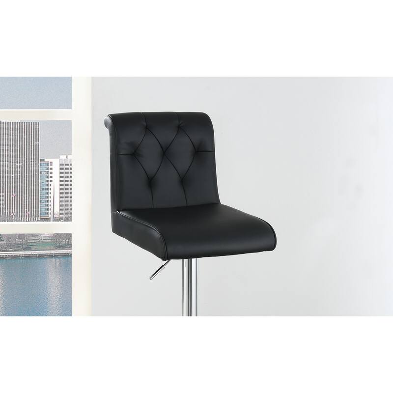 Adjustable Bar Stools Set of 2, Faux Leather Counter Height Chairs with Back, Kitchen Island Stools with Footrest