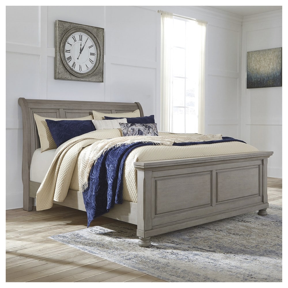 Signature Design by Ashley Lettner Light Gray Sleigh Bed
