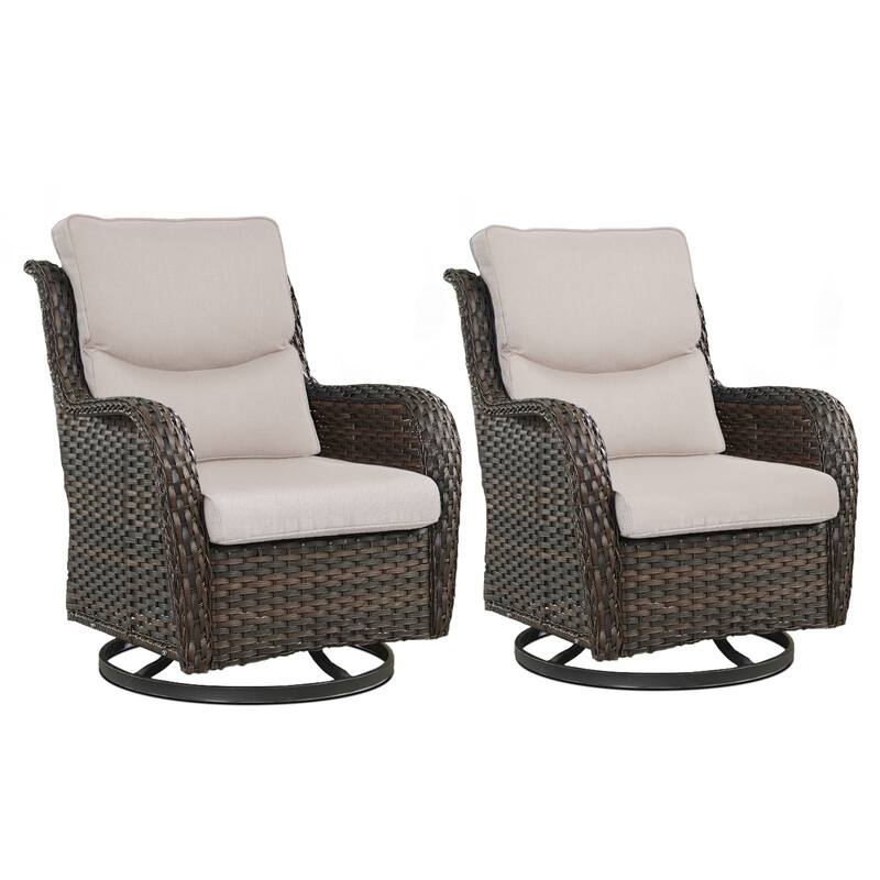 Outdoor Swivel Glider Chair Patio Chairs with 5-Inch Thick Cushions