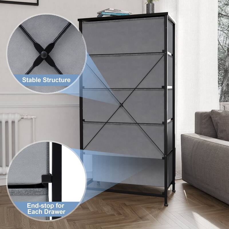 5 Drawers Vertical Dresser Storage Tower Organizer Unit for Bedroom