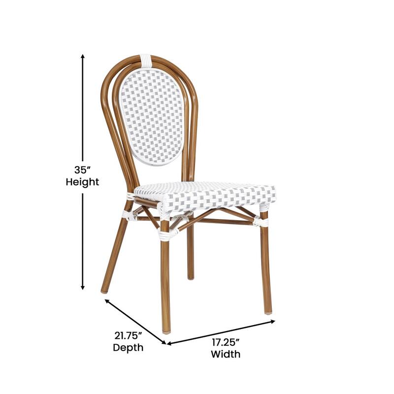 4 Pack All-Weather Commercial Paris Chair with Metal Frames