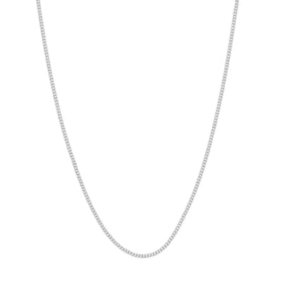 Curata 14k White Gold Curb Chain Necklace 1.04mm (Lobster)