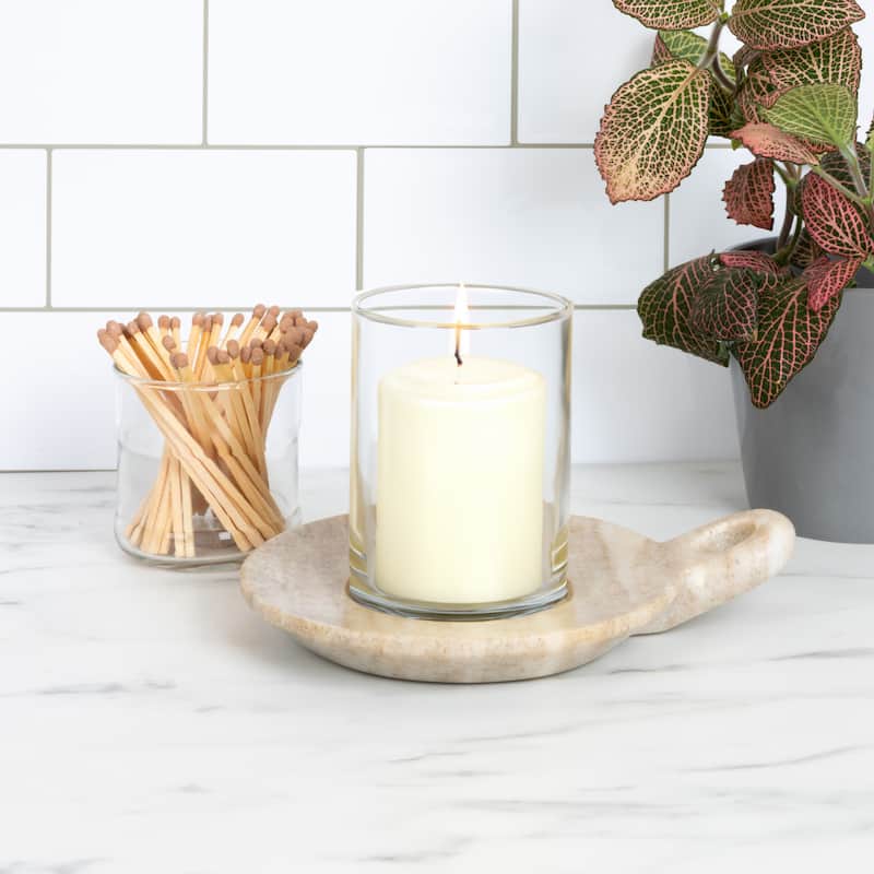 Hand-Carved Marble Dish with Handle