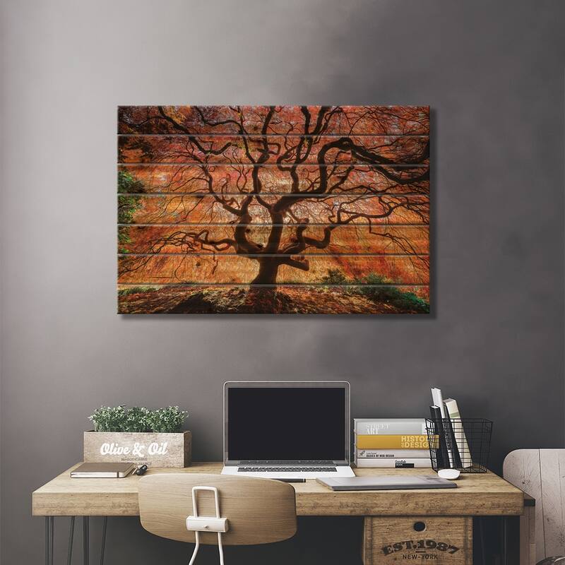 Tentacles And Sun, Seattle, Washington III Print On Wood by Jim Nilsen - Multi-Color