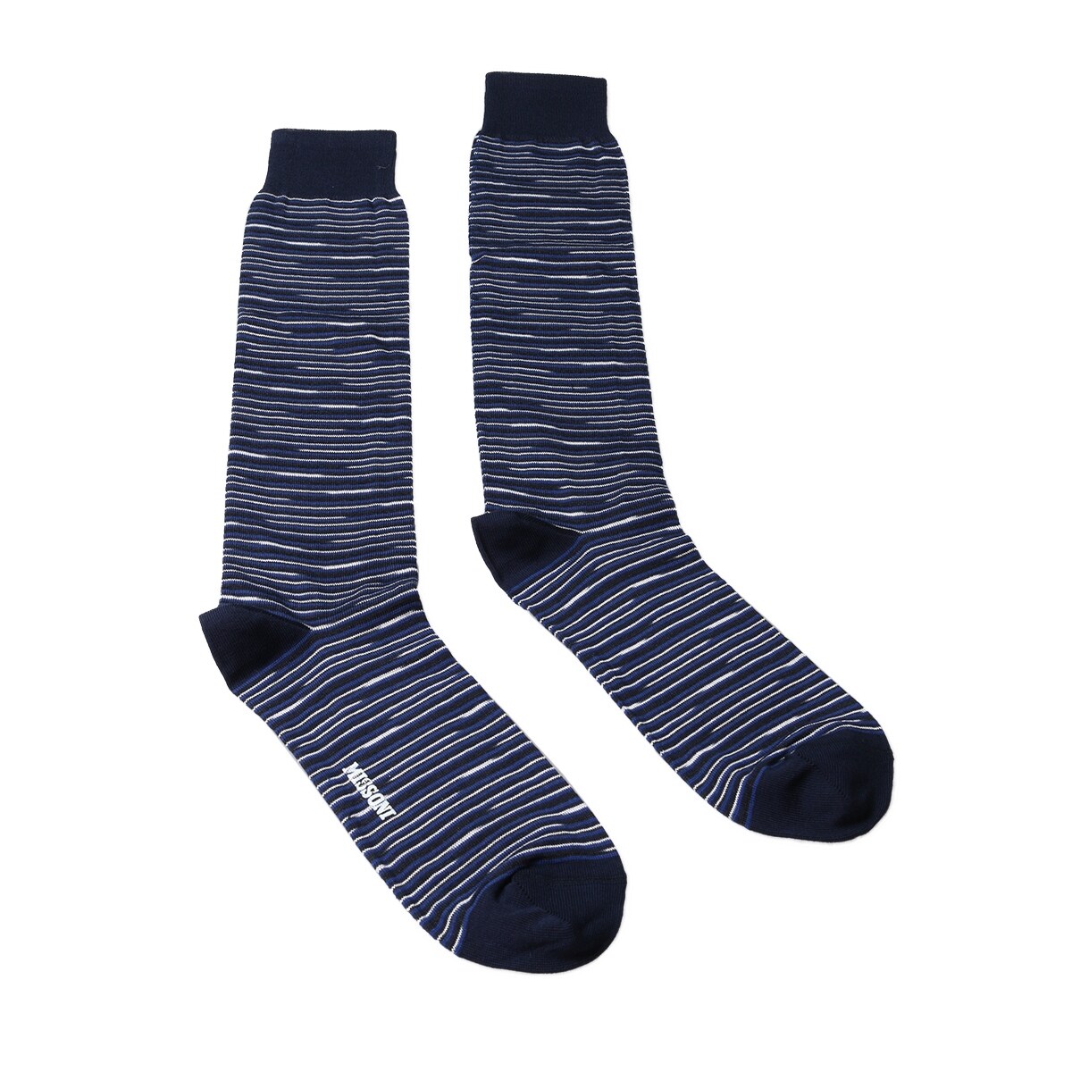 Missoni GM00CMU4657 0005 Blue/Black Striped Knee Length Socks