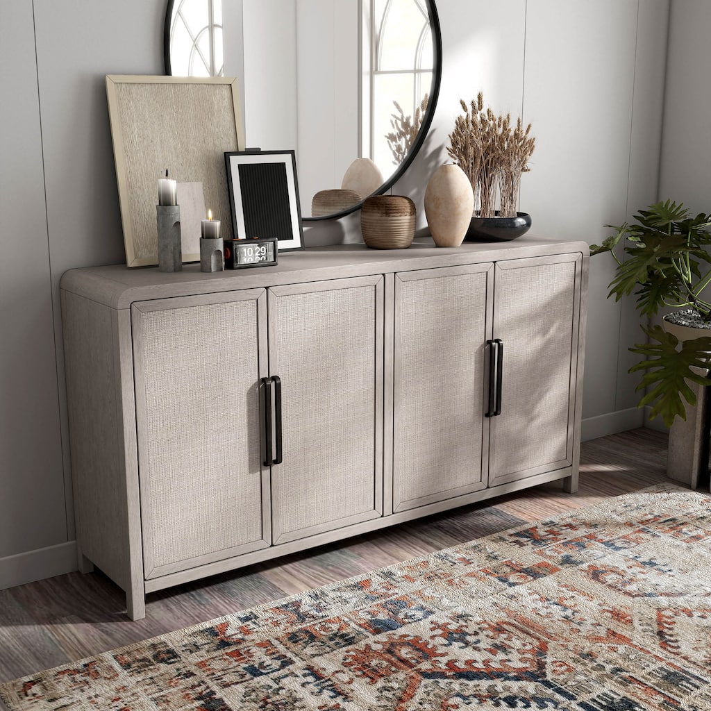 Furniture of America Billet Modern Natural Oak Solid Wood Dining Server Cabinet