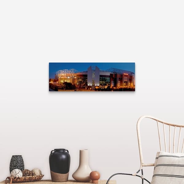Football Stadium Lit Up At Night Old Trafford Greater Manchester England Canvas Wall Art Overstock 16890954