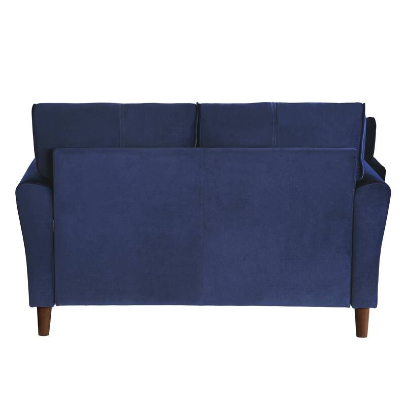 Brown Velvet Upholstery 1Pc Comfort Loveseat Plush Seatbacks Tufted Detail Solid Wood Frame Modern Living Room Furniture