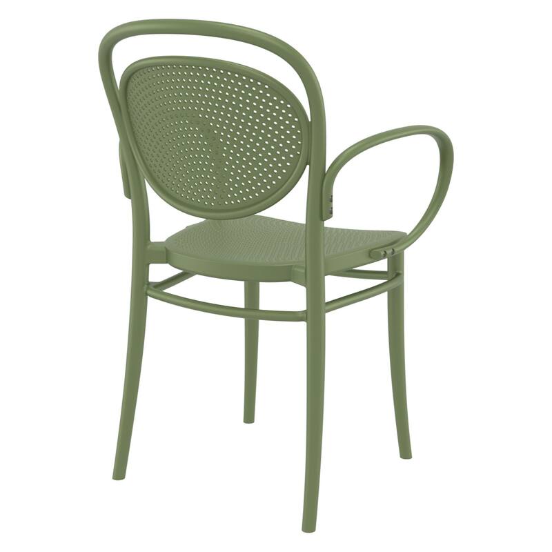 33.5" Olive Green Stackable Outdoor Patio XL Arm Chair