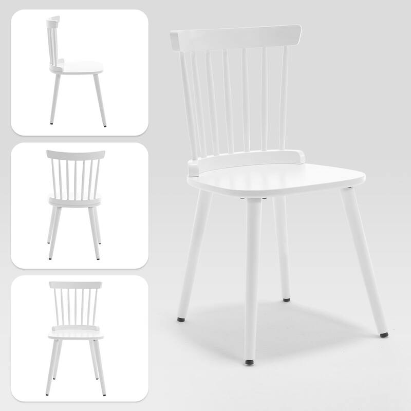 Solid Wood Spindle Back Windsor Dining Chairs Set of 2 - 33.3"H x 17.72"W x 19.7"D