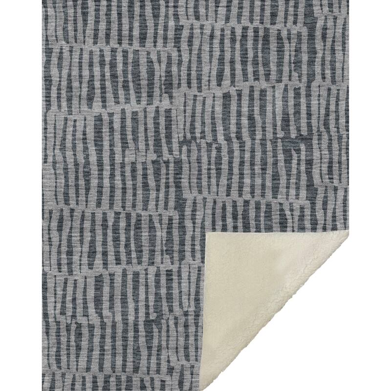 Premium Machine Washable Contemporary Geo Sherpa Throw Blanket