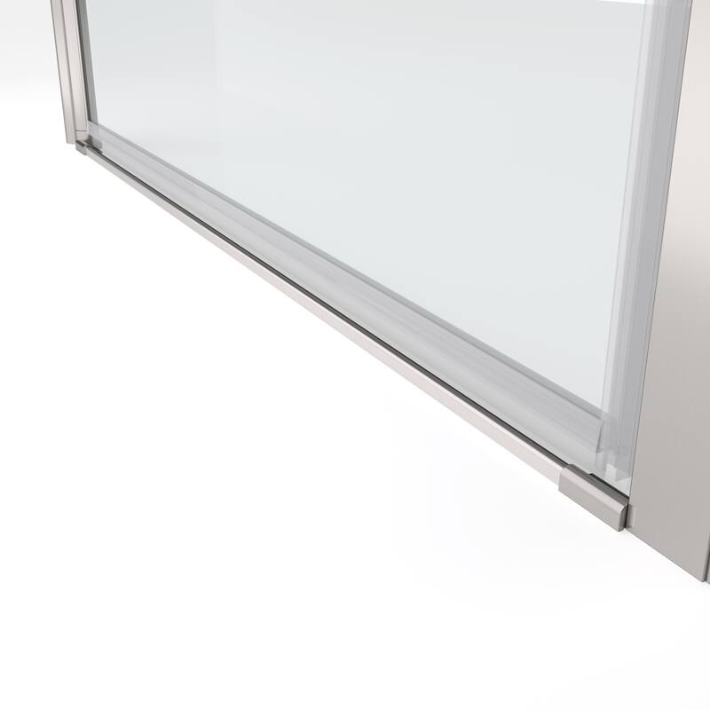 Pivot shower door, open outside, with 1/4" tempered glass finish