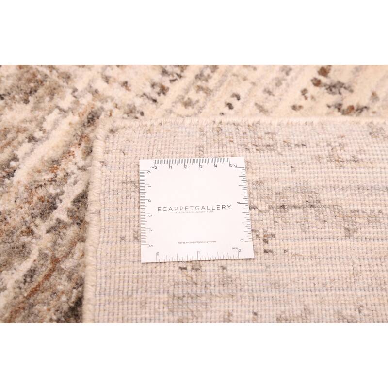ECARPETGALLERY Hand Loomed Elysian Ivory Wool Rug - 5'3 x 7'5