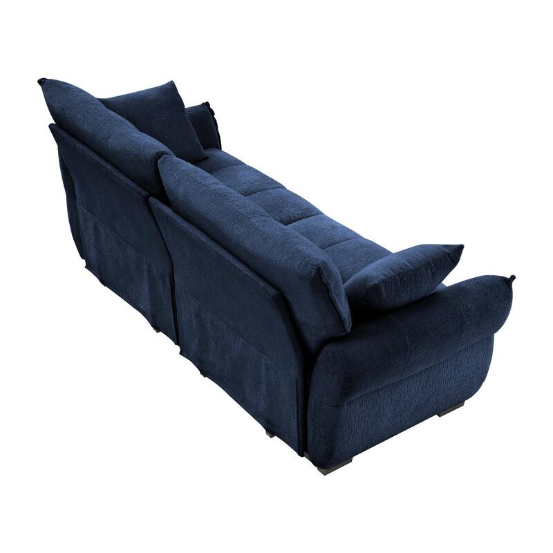 78.7" Chenille 3-Seat Sofa with Tufted Design & Sponge Cushions