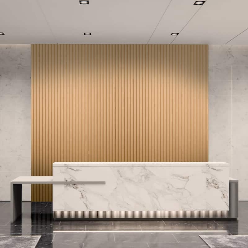 Art3d 96'' x 6'' Slat Wall Panels,WPC Acoustic Wall Paneling, 8pcs,32 sqft