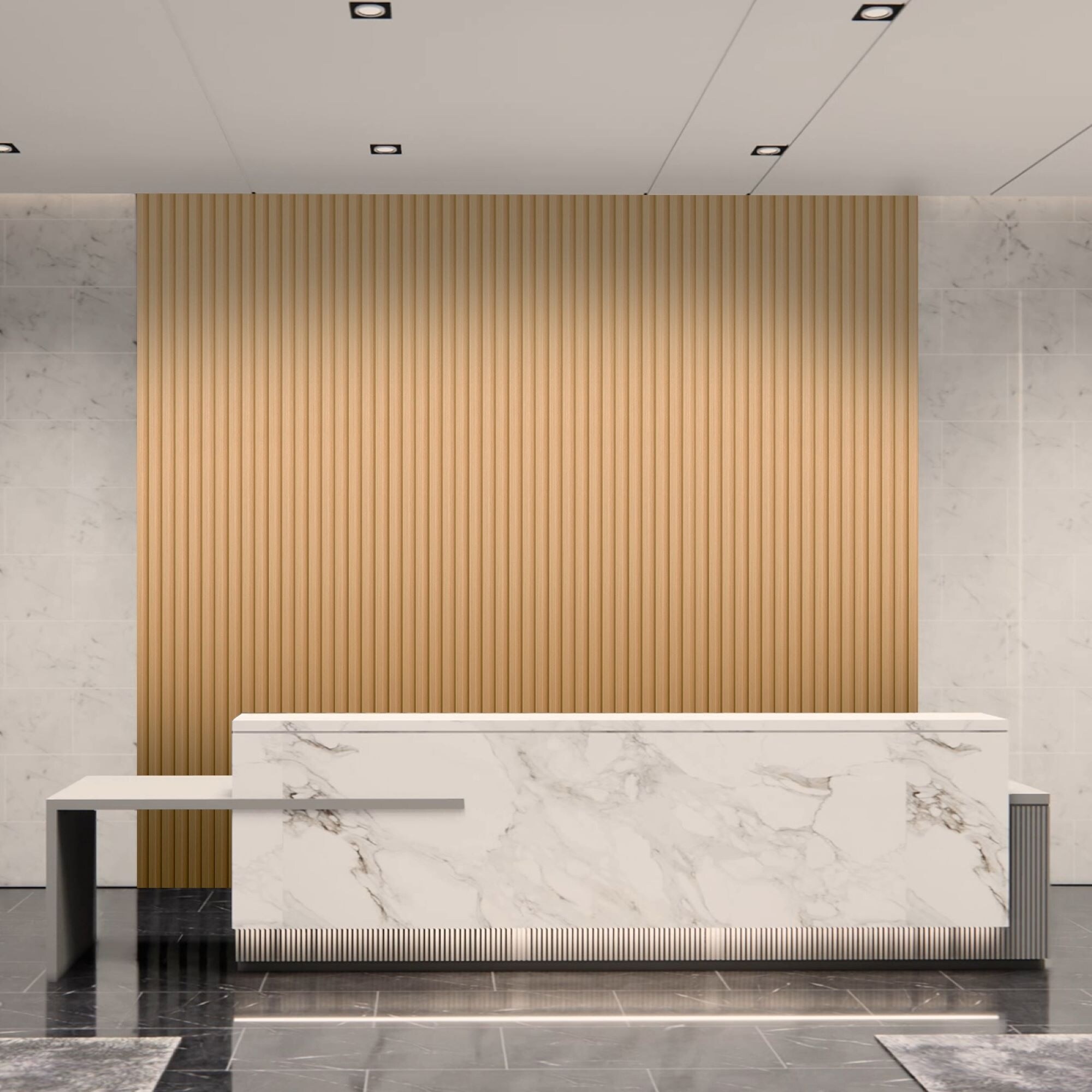 Art3d 96'' x 6'' Slat Wall Panels,WPC Acoustic Wall Paneling, 8pcs