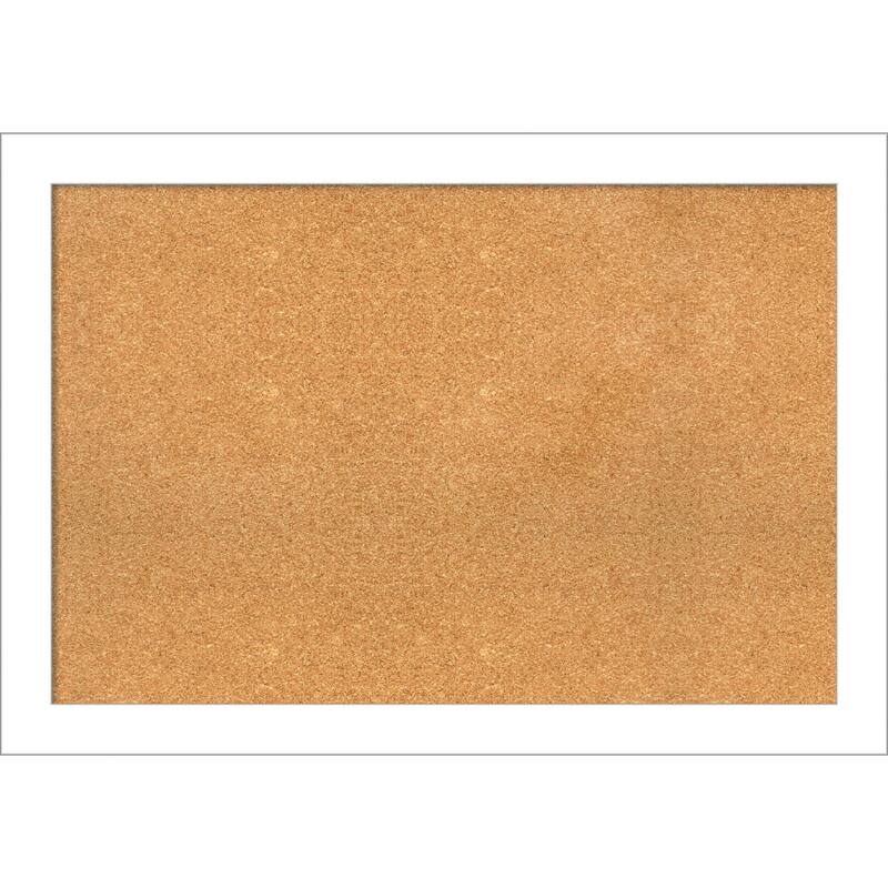 Wedge White Framed Cork Bulletin Memo Board - 40-Inch x 28-Inch