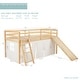 preview thumbnail 15 of 13, COSTARS Kids Loft Bed with Slide and Ladder, Solid Wood Twin Loft Bed with Tent and Guardrails