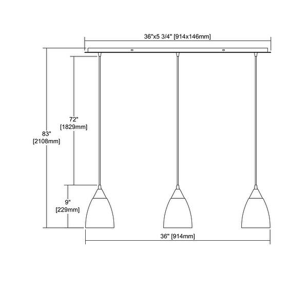 Merida 3-Light Linear Mini Pendant Fixture in Polished Chrome with Silver Linen Glass