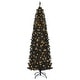 preview thumbnail 11 of 11, Gymax 6/7 FT Pre-lit Black Christmas Tree Artificial PVC Slim Pencil - See details