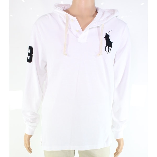 Ralph LaurenGreen College Skull Men/'s Rugby Henley Hooded Shirt Stripe